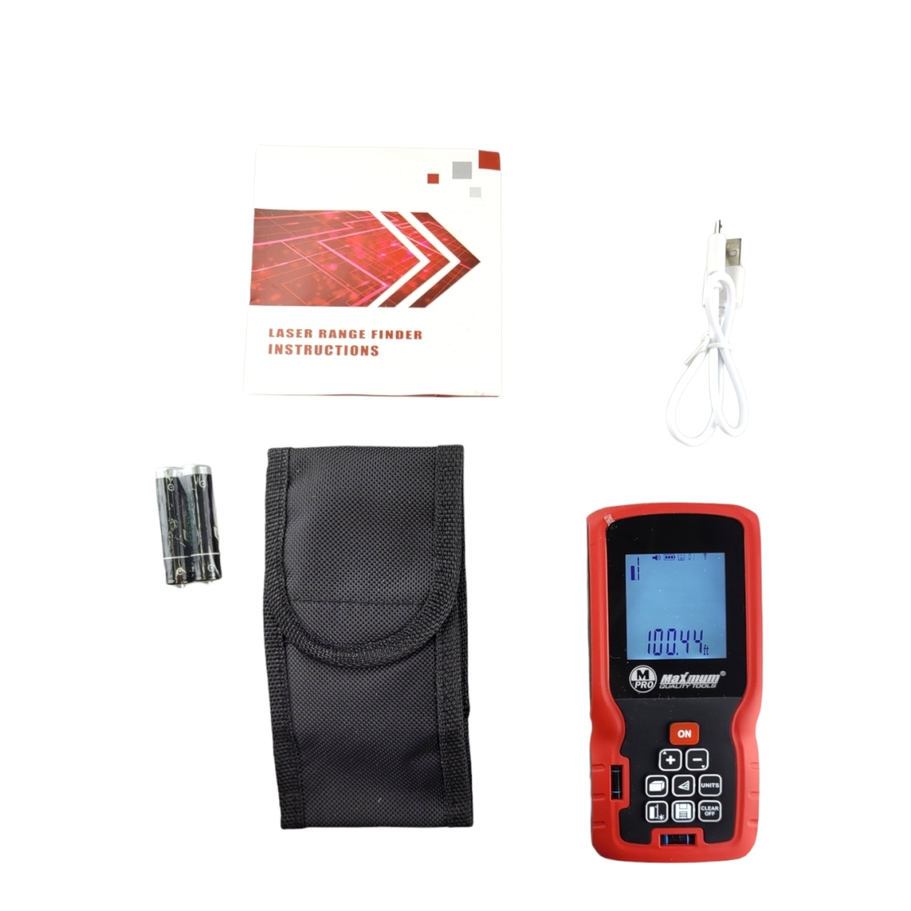 рулетка лазерная (дальномер) 60 м, аккумулятор, красный луч, «maximum» mx 12868 оптом